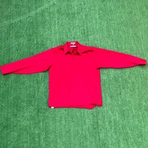 Geoffrey Beene Red Sateen Long Sleeve Dress Shirt